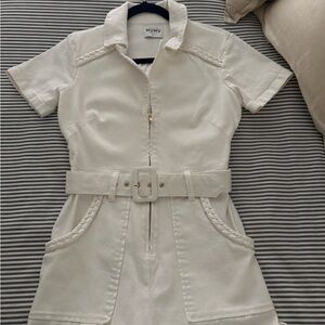Show Me Your MuMu White Belted Romper, Small